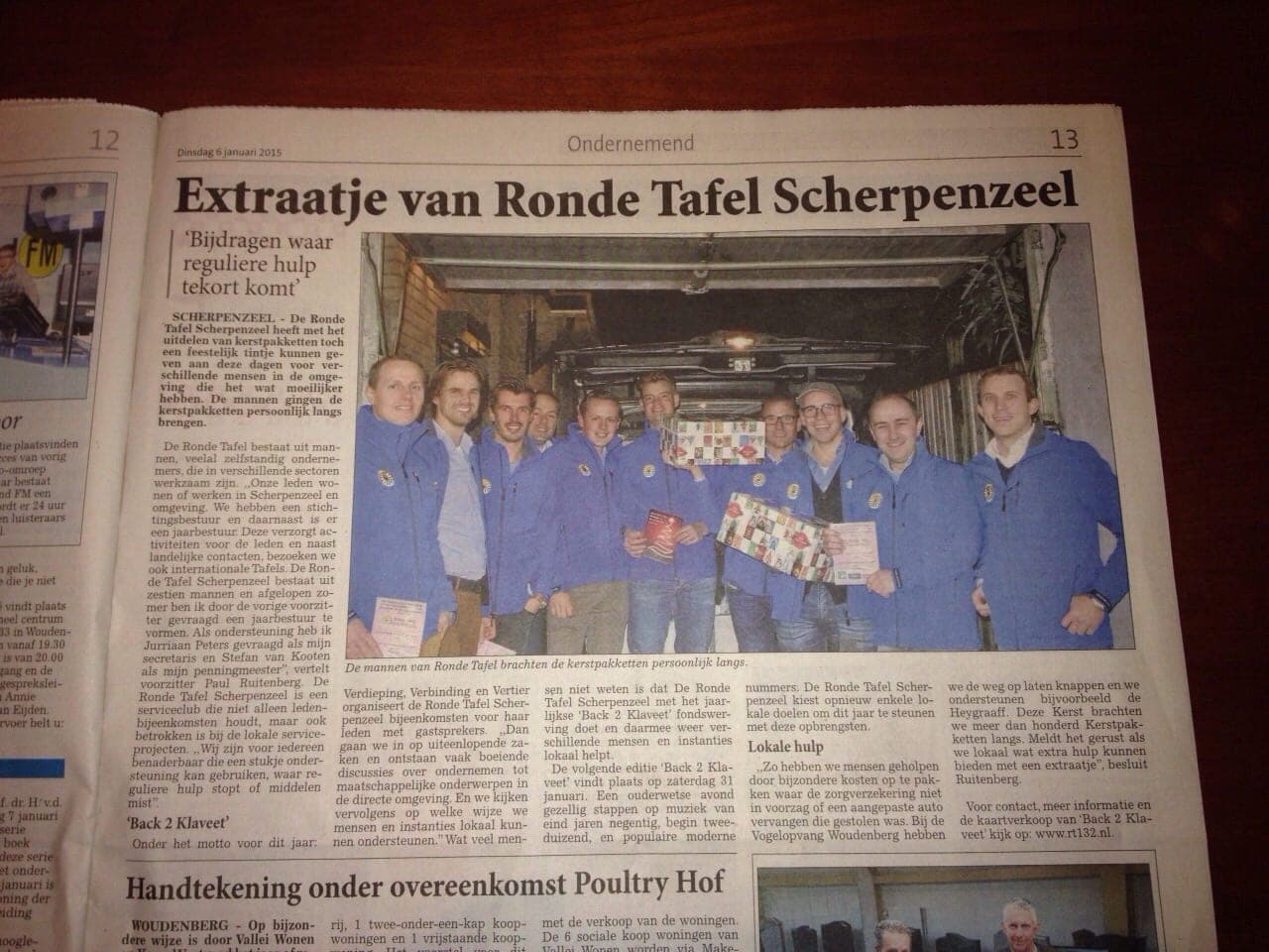 Krantenartikel "Extraatje van Ronde Tafel Scherpenzeel"